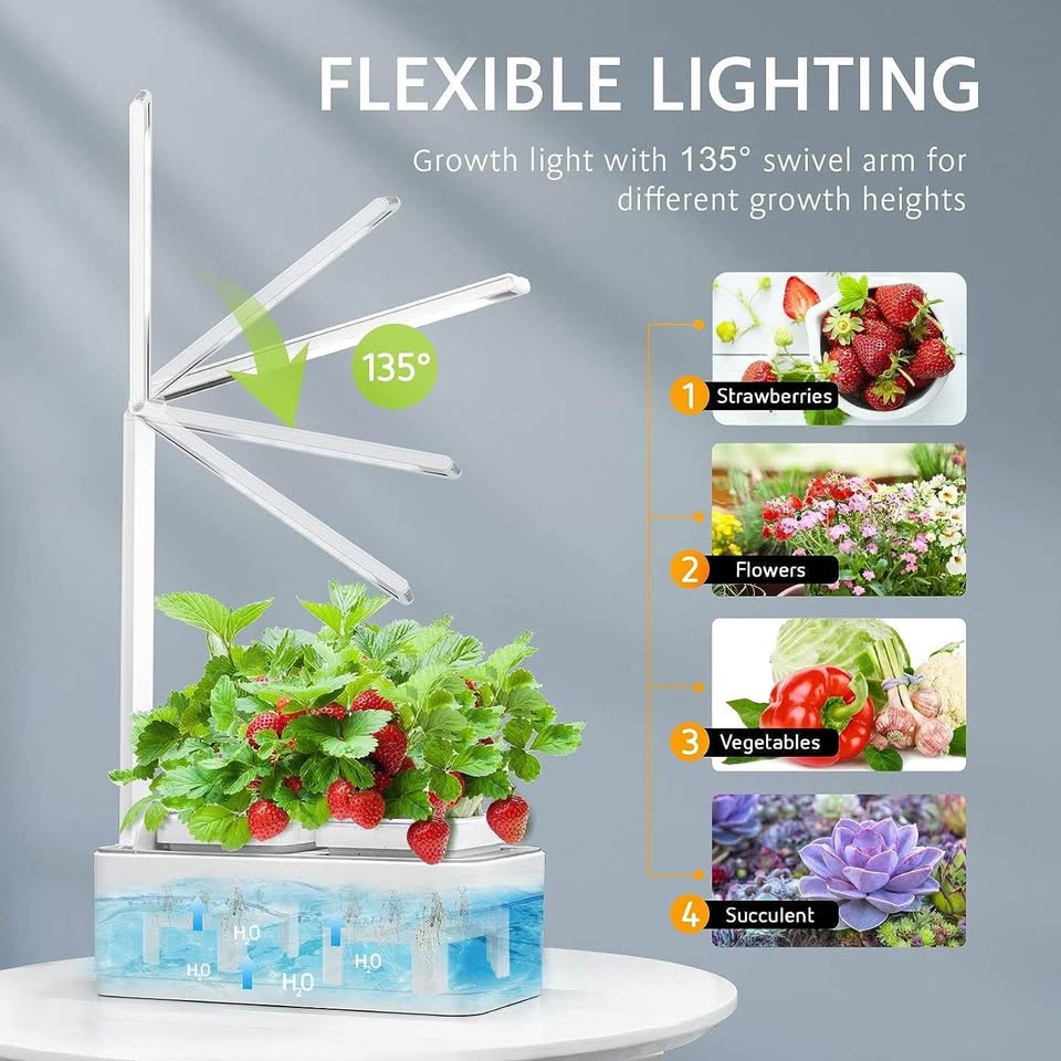 VIVOSUN Hydroponics Growing System Indoor Herb Smart Garden Starter Kit with LED Grow Light
