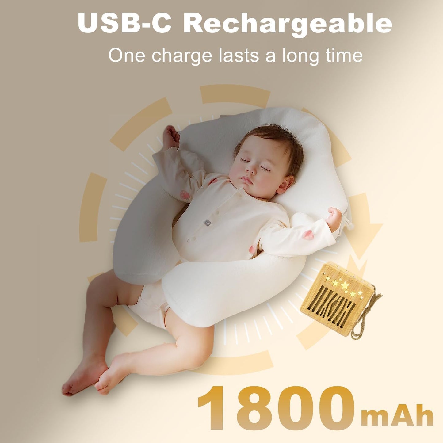 Baby White Noise Machine, Sound Machine with Night Light for Baby Sleeping