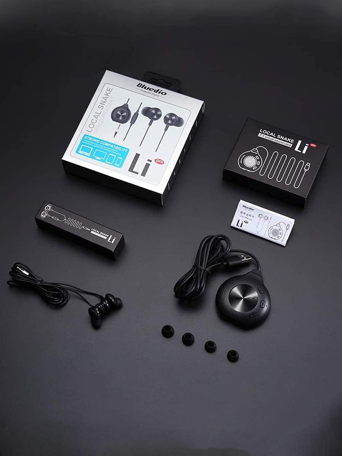 Bluedio Li Pro 有线入耳式耳机,带麦克风,隔音效果好,音量控制,适用于配备 7.1 声道声卡驱动程序的 PC 笔记本电脑,兼容所有 3.5mm 接口设备。