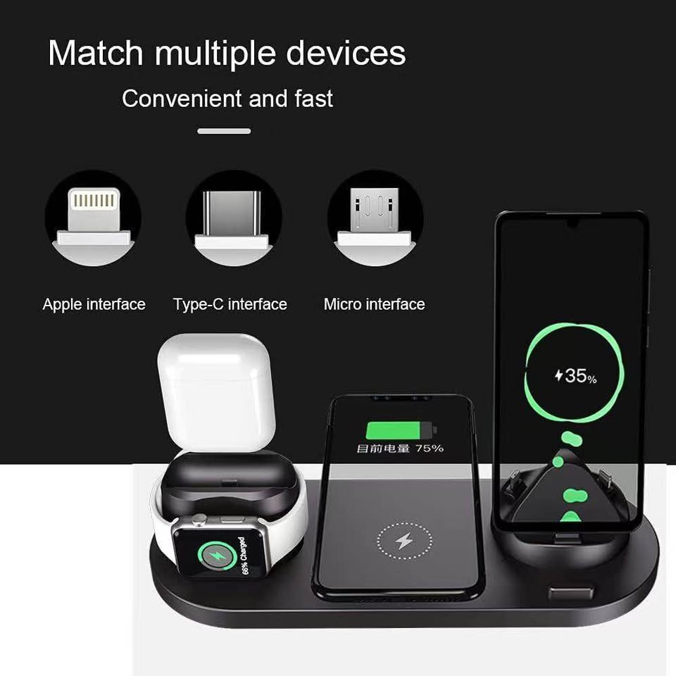 6-in-1 Wireless Charging Station for Multiple Devices