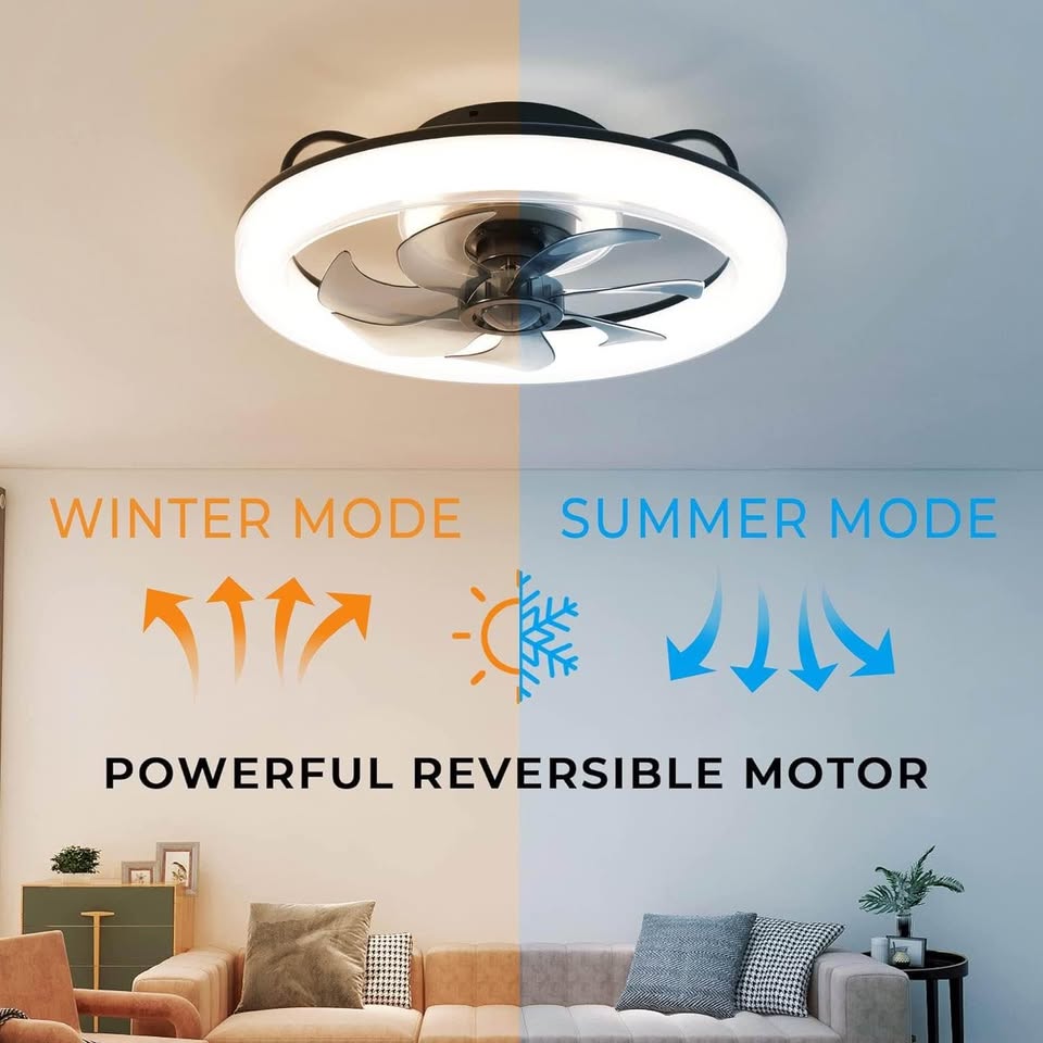 Voice Control, Compatible with Alexa, Google & Siri smart Ceiling Fans with Lights, 20''