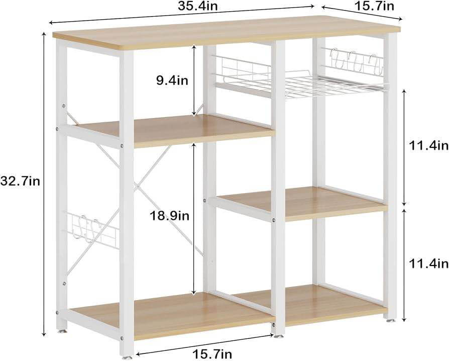 soges 3-Tier Kitchen Baker's Rack Utility Microwave Oven Stand Storage Cart