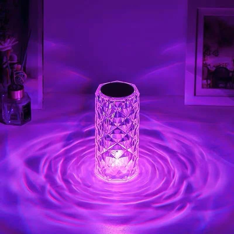 Crystal Lamp, Rose Lamp with 16 Colors Changing, Crystal Table Lamp for Restaurant, Living Room, Be