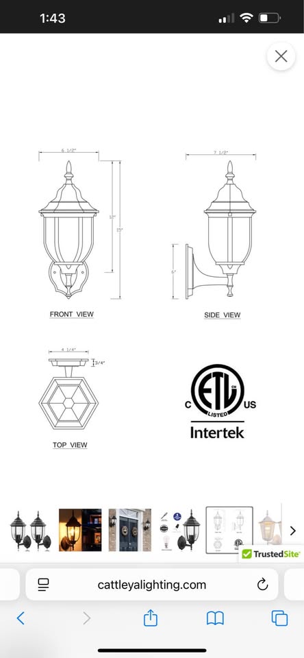 2 packs 1-Light Black Die-cast Aluminum Outdoor Wall Lantern Sconce (2-Pack)