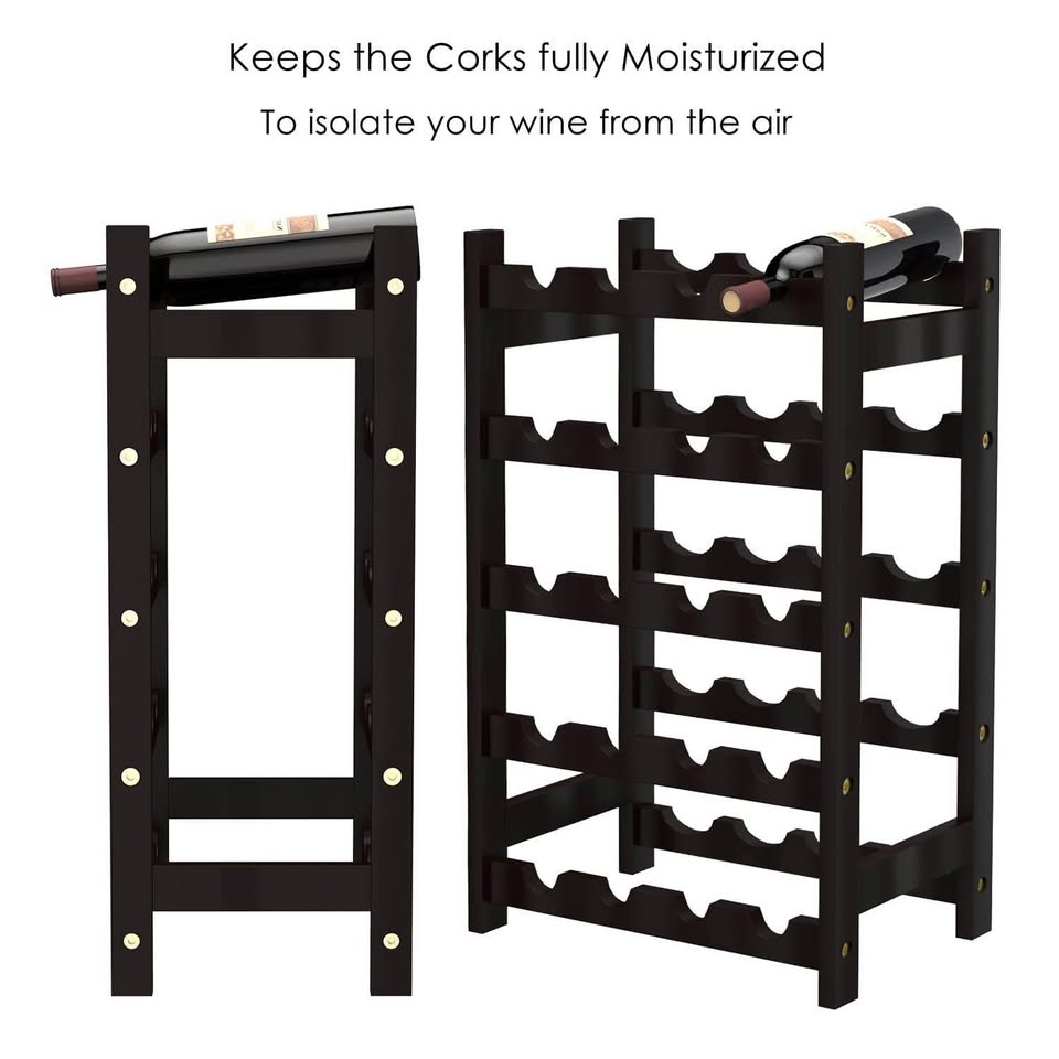 Purbambo Bamboo Wine Rack for 20 Bottles, 5 Tier Freestanding Wine Holder Storage Display Shelf for