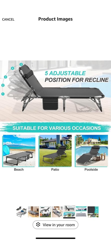 Brand new lounge chair with pad adjustable Portable Chair for Home, Garden, Beach, Office, Camping