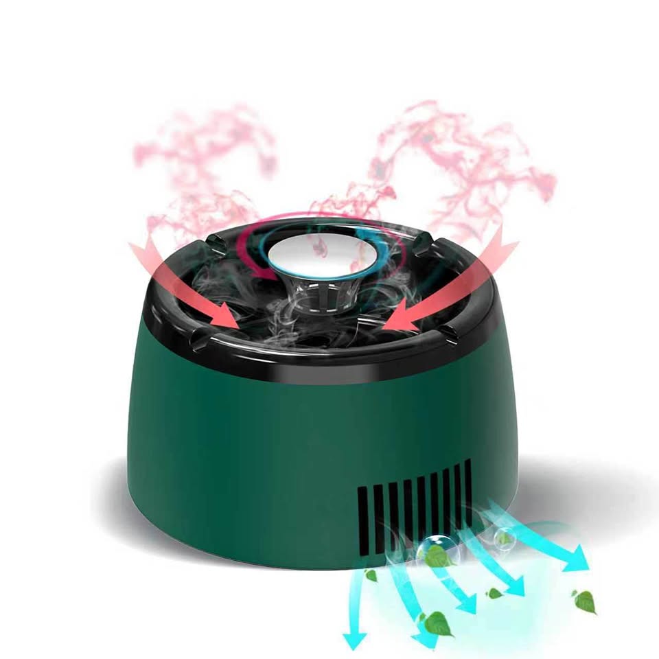 Negative Ion Ashtray Air Purifier Green