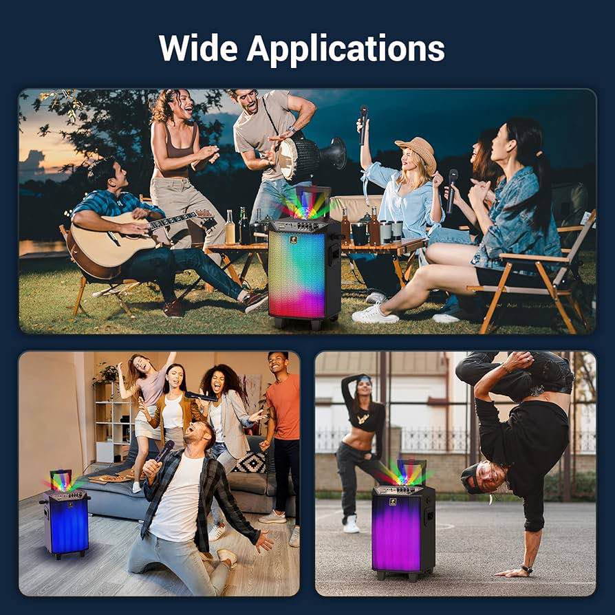 TONOR Karaoke Machine with 2 Wireless Microphones, PA System Portable Bluetooth Singing Speaker