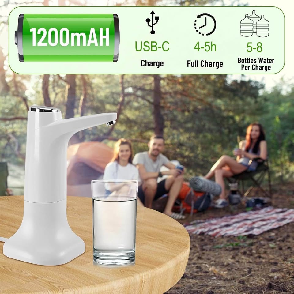 Desktop Water Dispenser for 5 Gallon Bottle, Mini Water Dispenser with 1200mAh Battery