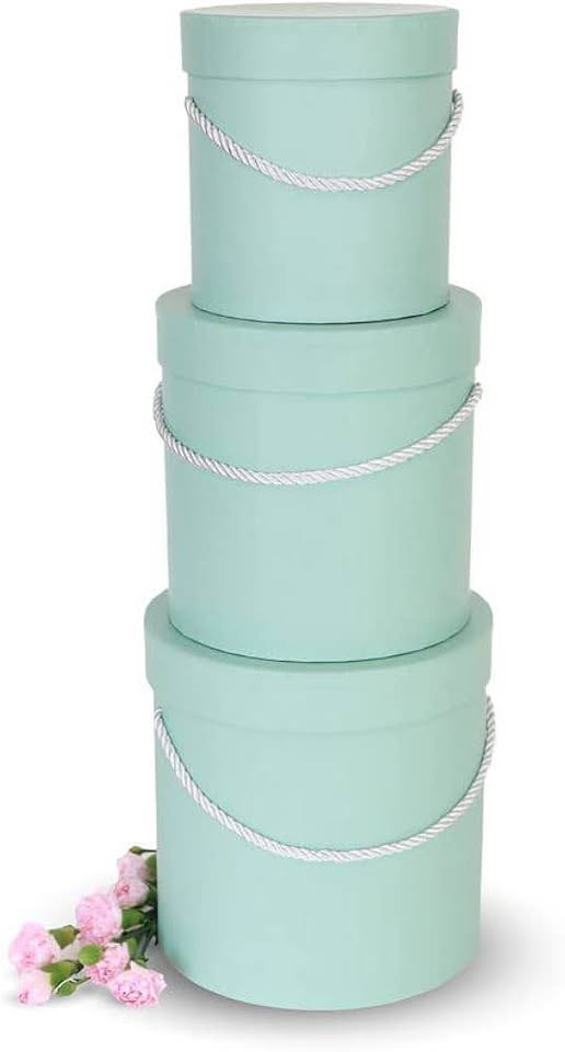 Premium Quality Round Flower Box, Gift Boxes for Luxury Flower and Gift Arrangements, Set of 3 pcs