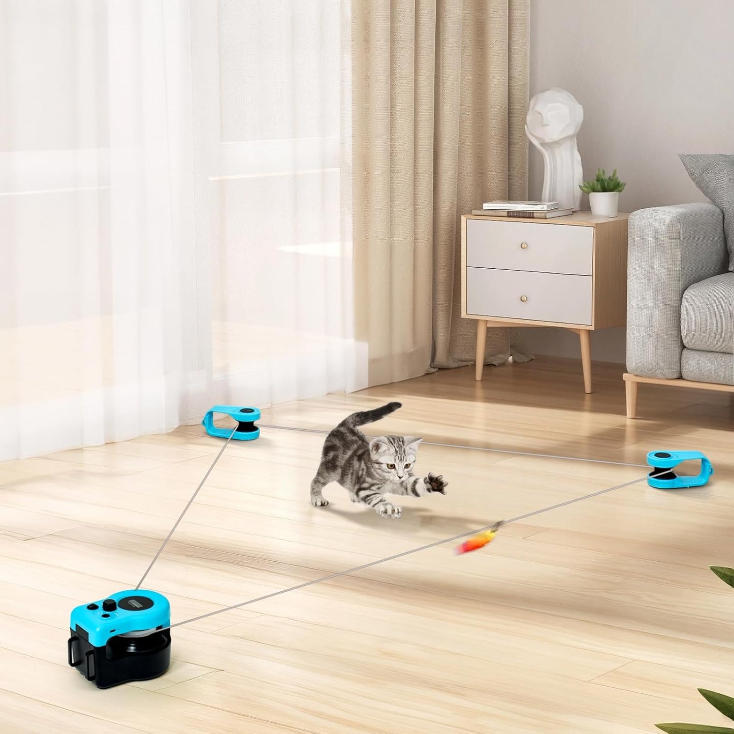 Cat Toys for Indoor Cats,New Cat Treadmill,Automatic/Remote Control cat Toys, Adjustable Speed Simulated Cat Hunting Toys
