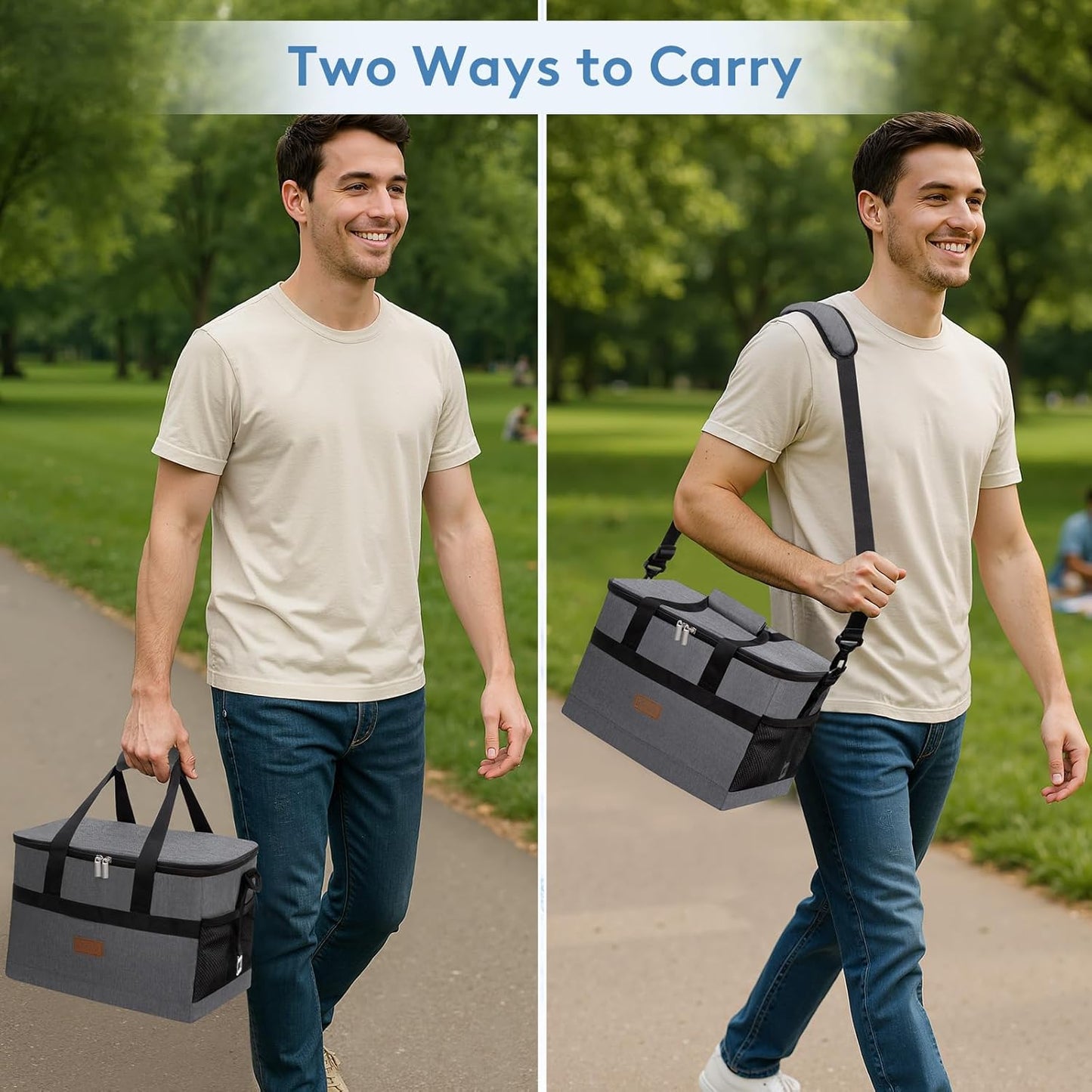 Lifewit Cooler Bag 40L/60 Cans Collapsible and Insulated Large Lunch Bag Leakproof Soft Cooler Portable Tote for Camping/BBQ/Family Outdoor Activities