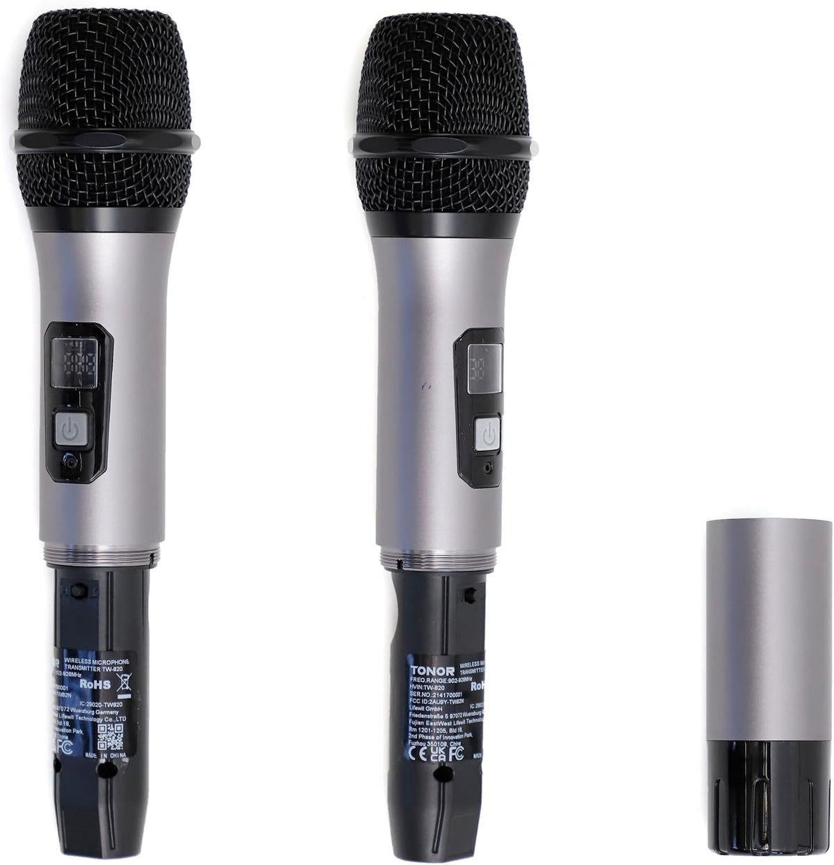 TONOR Wireless Microphone, Metal Dual Professional UHF Cordless Dynamic Handheld Mic System for Instrument Performance, Home Karaoke, Meeting, Party, Church, DJ, Wedding, Home KTV Set, 200ft(TW820)