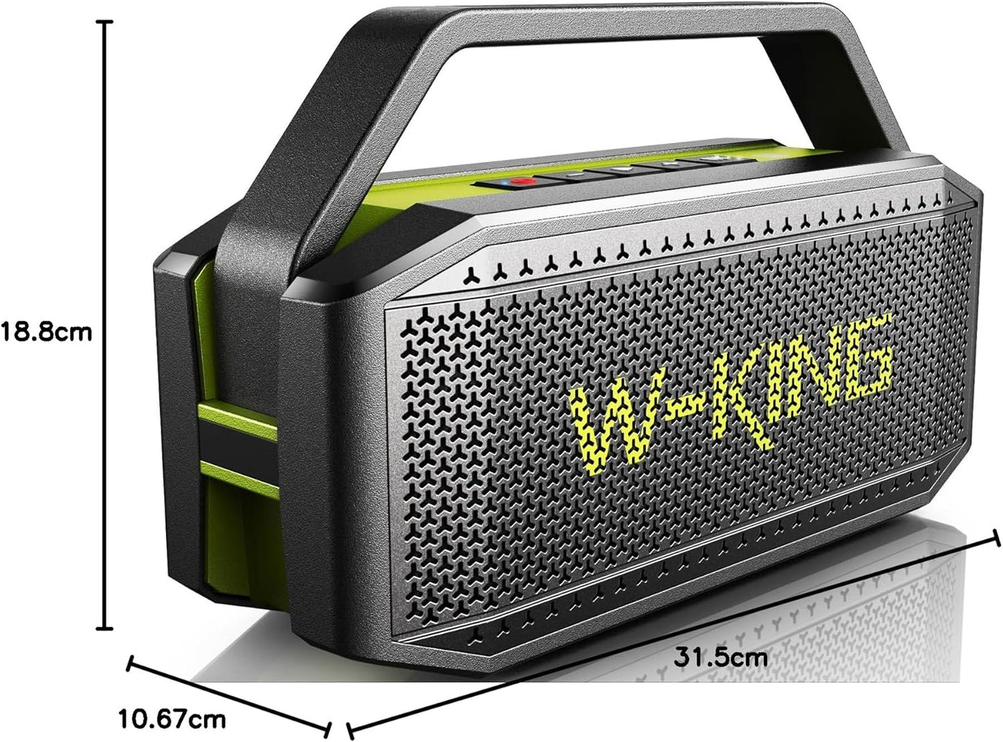 W-KING Bluetooth Speaker - D9-1, (100W PEAK)60W Rich Bass, IPX6 Waterproof Haut parleur Loud Portable Wireless Speakers Outdoor Boombox, 40H Play, Power Bank, BT5.0, TF Card, AUX, EQ for Beach Party Camping