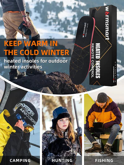 Electric Insoles For Men & Women, Winter Electric Foot Warmers with 3.7V 3000mAh Battery | USB Charge