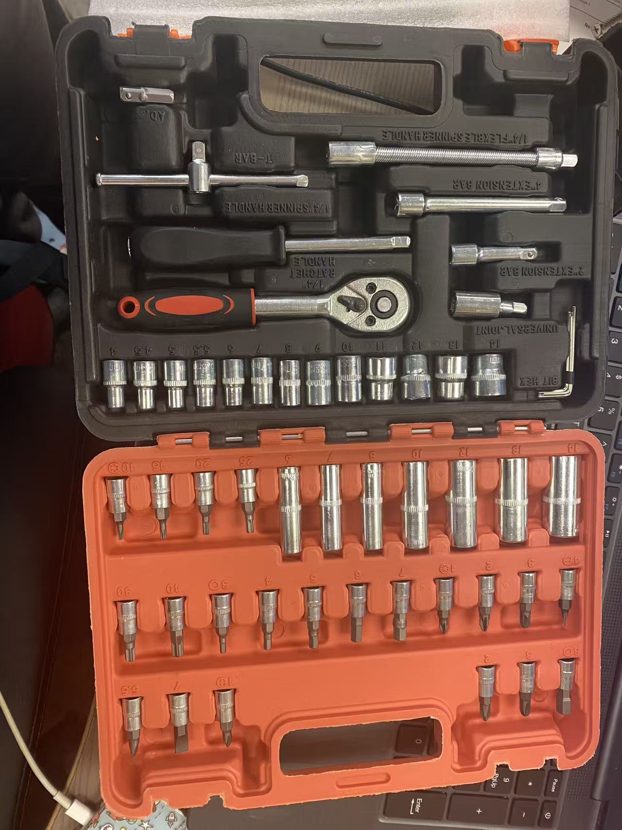 đź”§ 53PCS 1/4" Drive Socket & Bit Tool Set đź”§