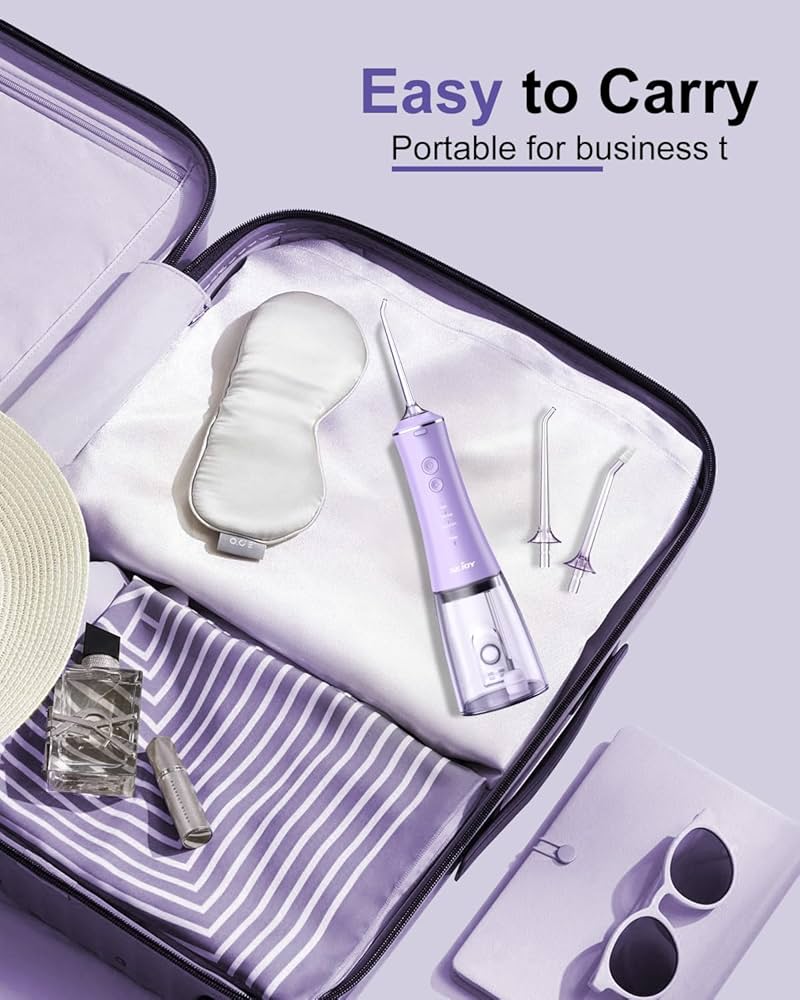 Sejoy 电动牙线棒,280毫升便携式冲牙器,可充电旅行冲牙清洁器,专业电动牙线清洁棒,IPX7级防水