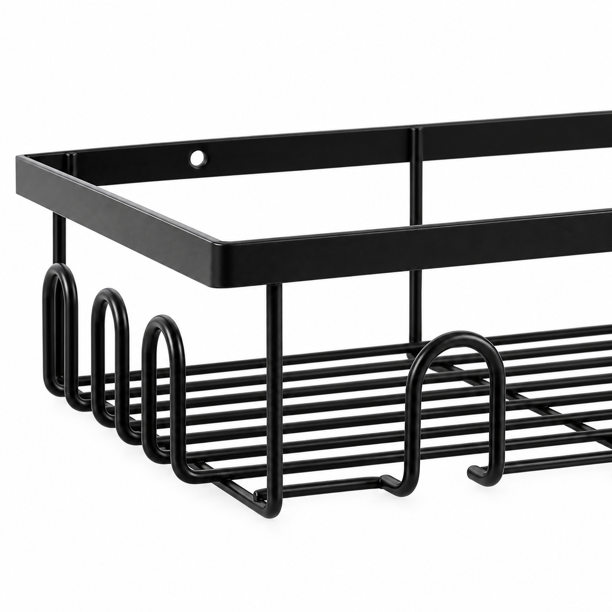 2 Pack Wall Mounted Hat Racks for Baseball Caps Black Metal Shelves with Hooks