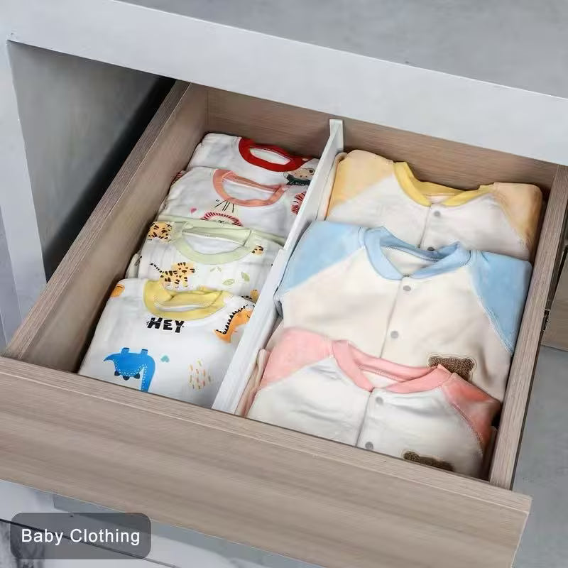 12 Pack Drawer Dividers, 4" High, 11-17" Adjustable Drawer Divider for clothes, Expandable Dresser Organizer for Clothes, Bedroom and Office Storage