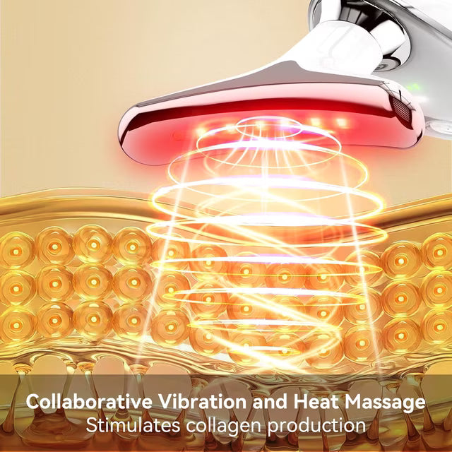 Red Light Therapy Device, 7 Color Skin Care Neck and Face Massager, Portable Facial Massager for Skin Lifting & Tightening