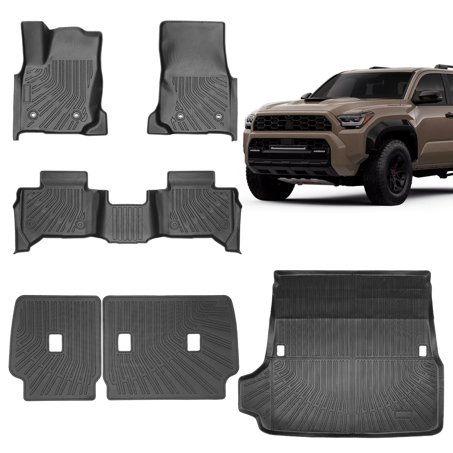 🔥 2025-2026 Toyota 4Runner Custom TPE Floor Mats & Trunk Mat Set 🚙