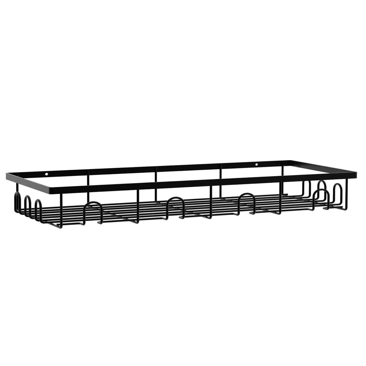 2 Pack Wall Mounted Hat Racks for Baseball Caps Black Metal Shelves with Hooks