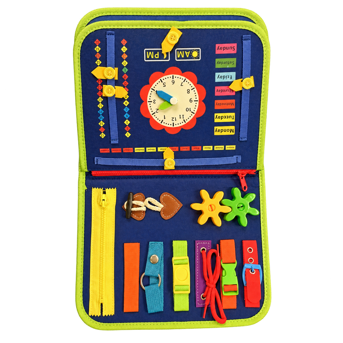Toddler Busy Board - Montessori Toys for 1-3 Year Old Boy Girl Birthday Gift, Educational Learning Sensory Busy Book for Toddlers 1-3, Toddlers Activities Travel Toys for Airplane Car