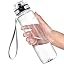 OLDLEY Water Bottle 32oz, Motivational Sports Water Bottle with Time Marker, BPA Free Tritan, Leakproof Wide Mouth, for Gym Office Outdoors