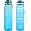 OLDLEY Water Bottle 32oz, Motivational Sports Water Bottle with Time Marker, BPA Free Tritan, Leakproof Wide Mouth, for Gym Office Outdoors