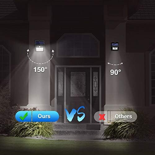 Solar Lights Outdoor [4Pack/3 Working Mode], SEZAC Solar Security Lights Solar Motion Sensor Lights Wireless IP 65 Waterproof Outdoor Lights for Garden Fence Patio Garage (42LED)