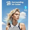 Neck Fan, Hands Free Bladeless Portable Neck Fan, 4000mAh USB Rechargeable, 3 Speed Personal Cooling Fan with 360° Airflow