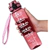 OLDLEY Water Bottle 32oz, Motivational Sports Water Bottle with Time Marker, BPA Free Tritan, Leakproof Wide Mouth, for Gym Office Outdoors
