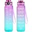 OLDLEY Water Bottle 32oz, Motivational Sports Water Bottle with Time Marker, BPA Free Tritan, Leakproof Wide Mouth, for Gym Office Outdoors