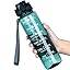 OLDLEY Water Bottle 32oz, Motivational Sports Water Bottle with Time Marker, BPA Free Tritan, Leakproof Wide Mouth, for Gym Office Outdoors