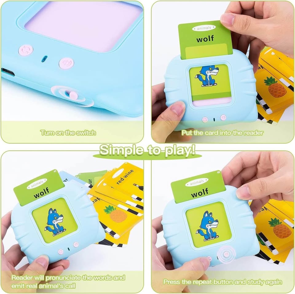 Blue and pink 112pcs Talking Flash Cards for Toddlers 2 3 Years,Educational Toys for 1 2 3 4 Year Old,Speech Therapy Toys Audible Flash Cards for Toddler Boys Birthday Xmas Gifts for Kids Ages 1-4