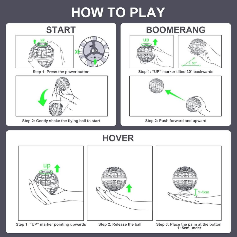 飞行球玩具 翱翔悬浮指尖陀螺 手控迷你无人机 宇宙地球仪 旋转 儿童成人户外飞行玩具 生日礼物 酷炫好物 适合6-10岁男孩女孩 品牌：Tikduck