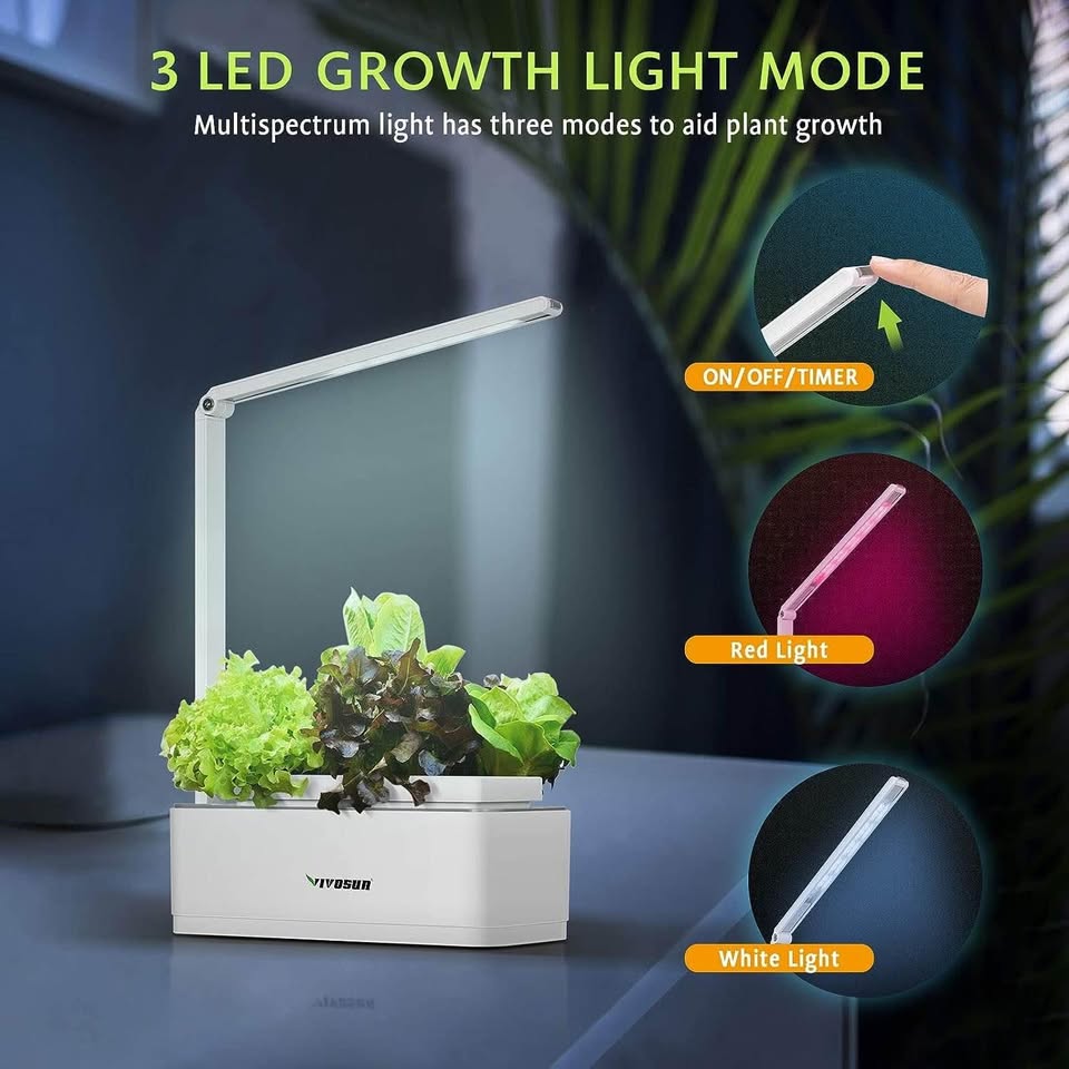 VIVOSUN Hydroponics Growing System Indoor Herb Smart Garden Starter Kit with LED Grow Light