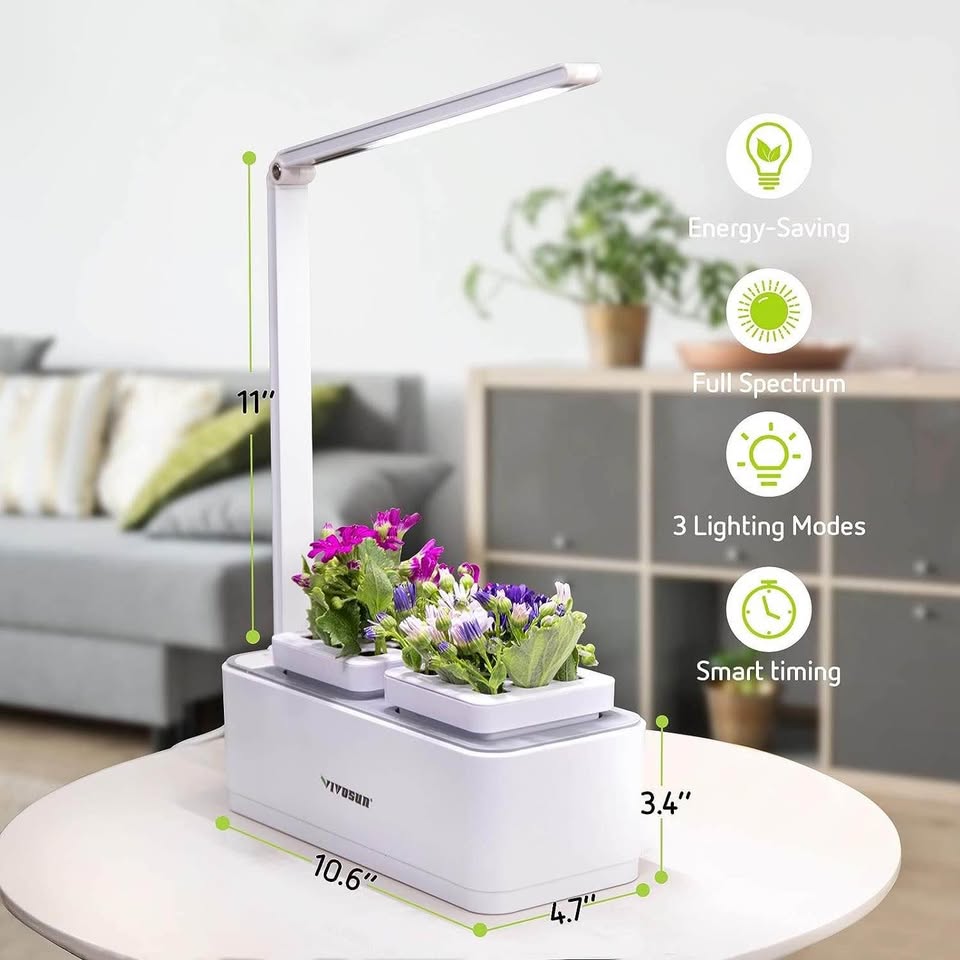 VIVOSUN Hydroponics Growing System Indoor Herb Smart Garden Starter Kit with LED Grow Light