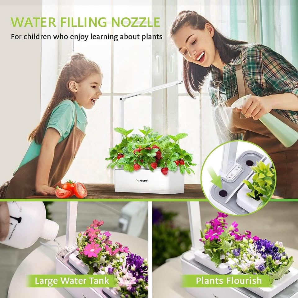 VIVOSUN Hydroponics Growing System Indoor Herb Smart Garden Starter Kit with LED Grow Light