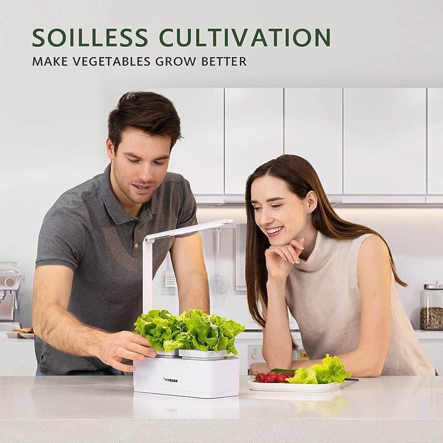 VIVOSUN Hydroponics Growing System Indoor Herb Smart Garden Starter Kit with LED Grow Light