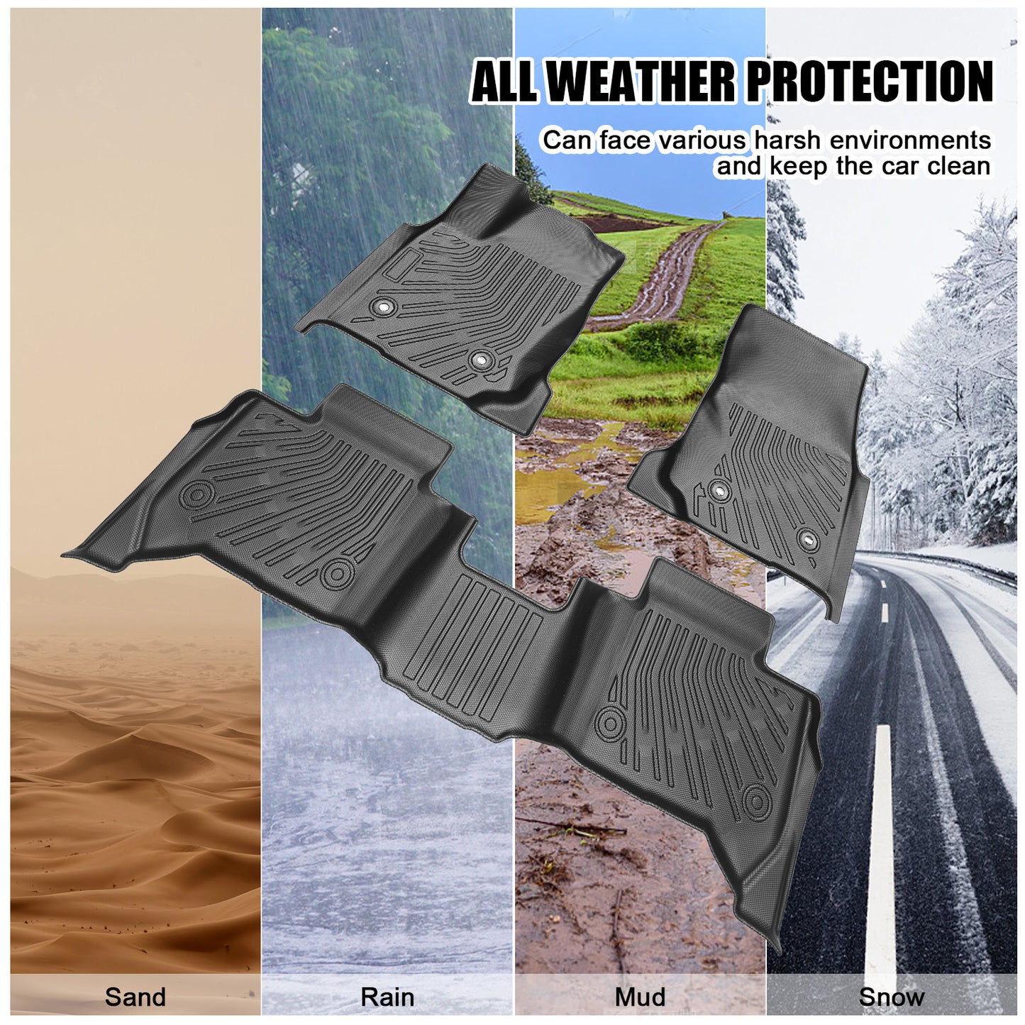 🔥 2025-2026 Toyota 4Runner Custom TPE Floor Mats & Trunk Mat Set 🚙