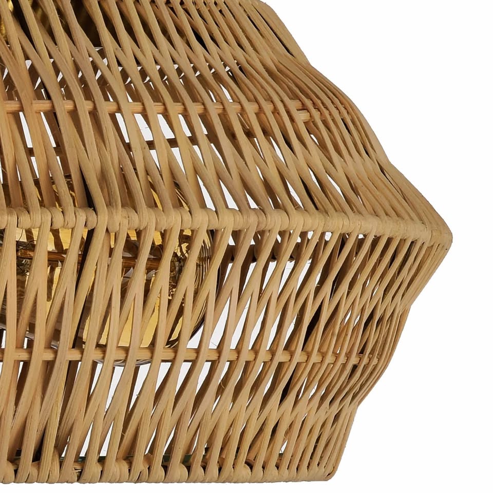 双灯天然藤条户外吸顶灯