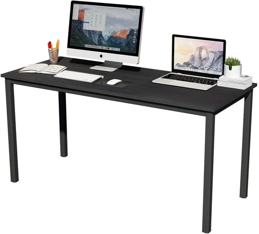 Computer Desk, 55 inches Office Desk Computer Table Study Writing Desk Workstation for Home Office, Black