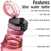OLDLEY Water Bottle 32oz, Motivational Sports Water Bottle with Time Marker, BPA Free Tritan, Leakproof Wide Mouth, for Gym Office Outdoors