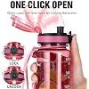 OLDLEY Water Bottle 32oz, Motivational Sports Water Bottle with Time Marker, BPA Free Tritan, Leakproof Wide Mouth, for Gym Office Outdoors