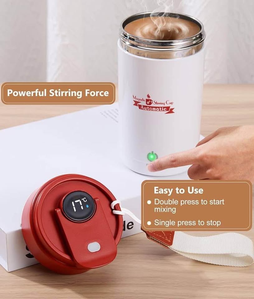 自搅拌咖啡杯，316不锈钢便携式无线电动咖啡杯