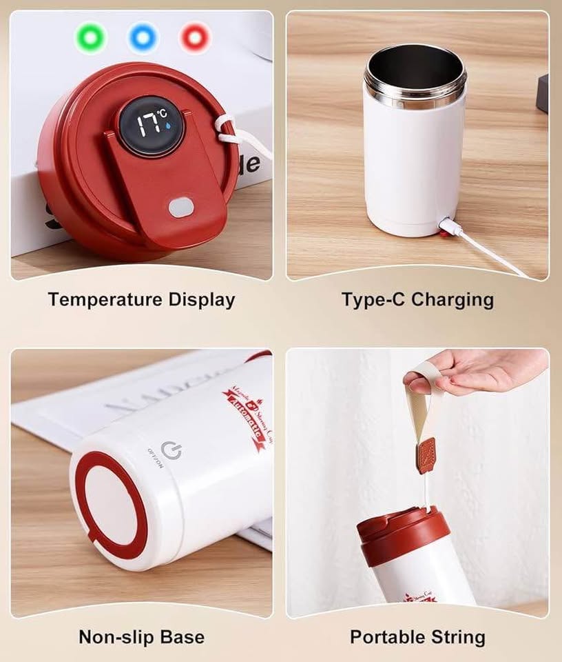 自搅拌咖啡杯，316不锈钢便携式无线电动咖啡杯