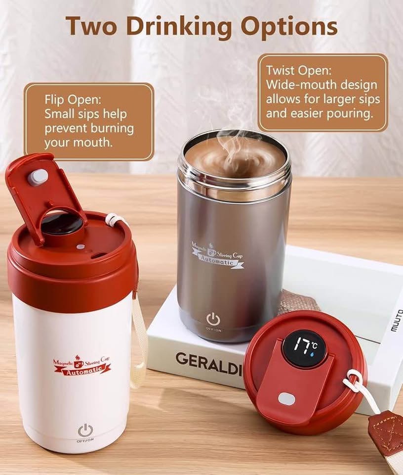 自搅拌咖啡杯，316不锈钢便携式无线电动咖啡杯