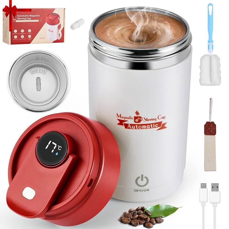 自搅拌咖啡杯，316不锈钢便携式无线电动咖啡杯