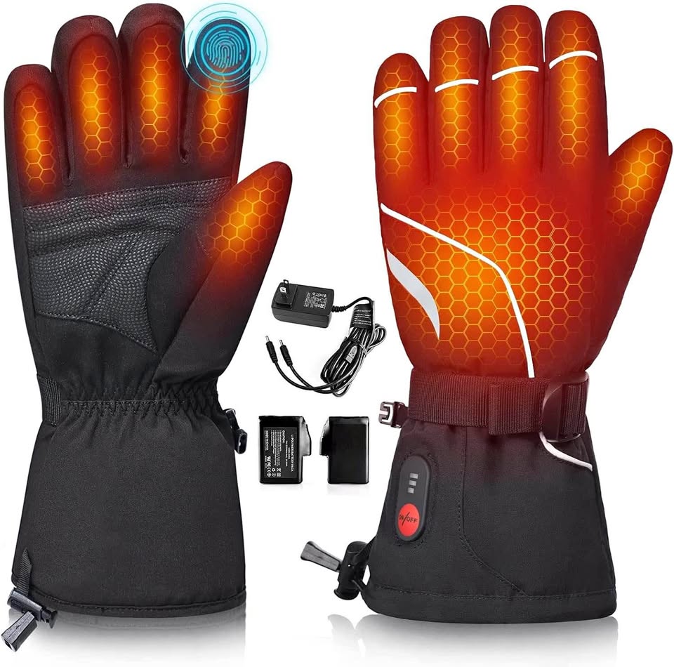 Heated Gloves for Men Women Rechargeable Electric Heating Ski Gloves 7.4V 2200mAH Batterys Touchscreen Waterproof Motorcycle Heat Glove Hand Warmer for Winter Indoor Outdoor Work Skiing Hiking Camping